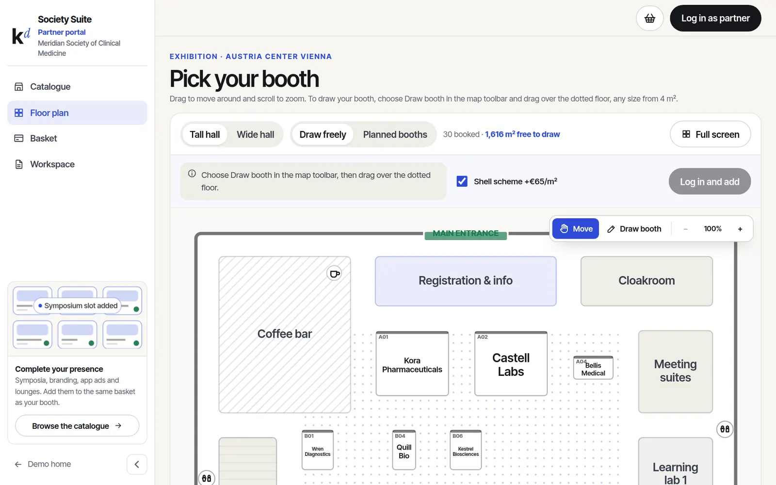 Booths on a real floor plan